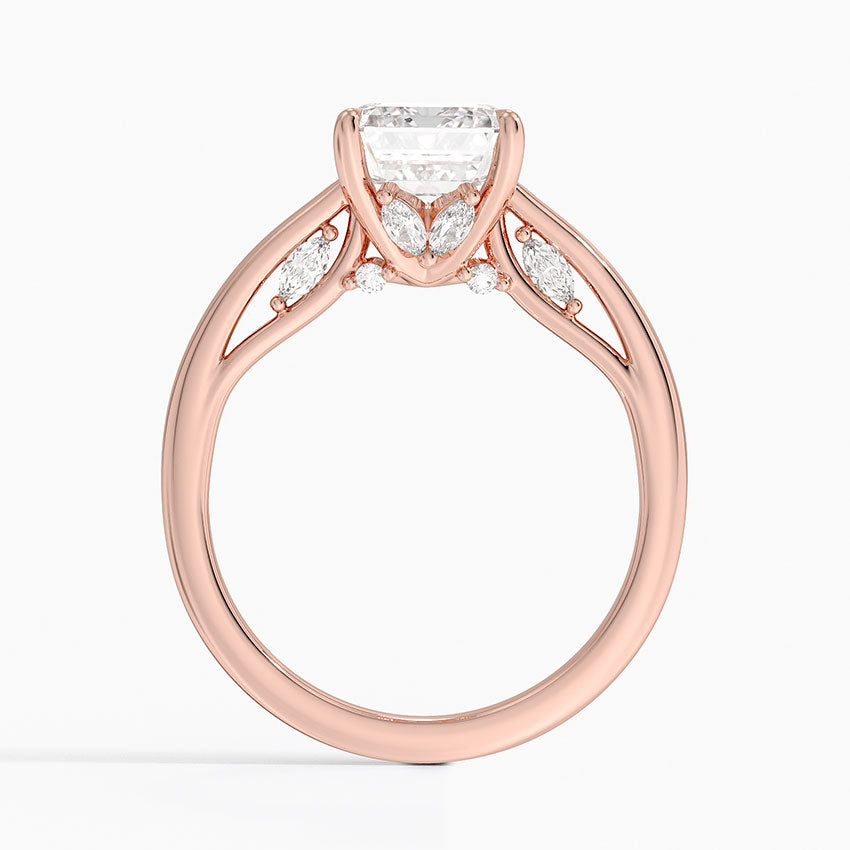 2.30 Emerald Kesim Hidden Halo Tasarım Tektaş Laboratuvar Pırlanta Yüzük - Dalara