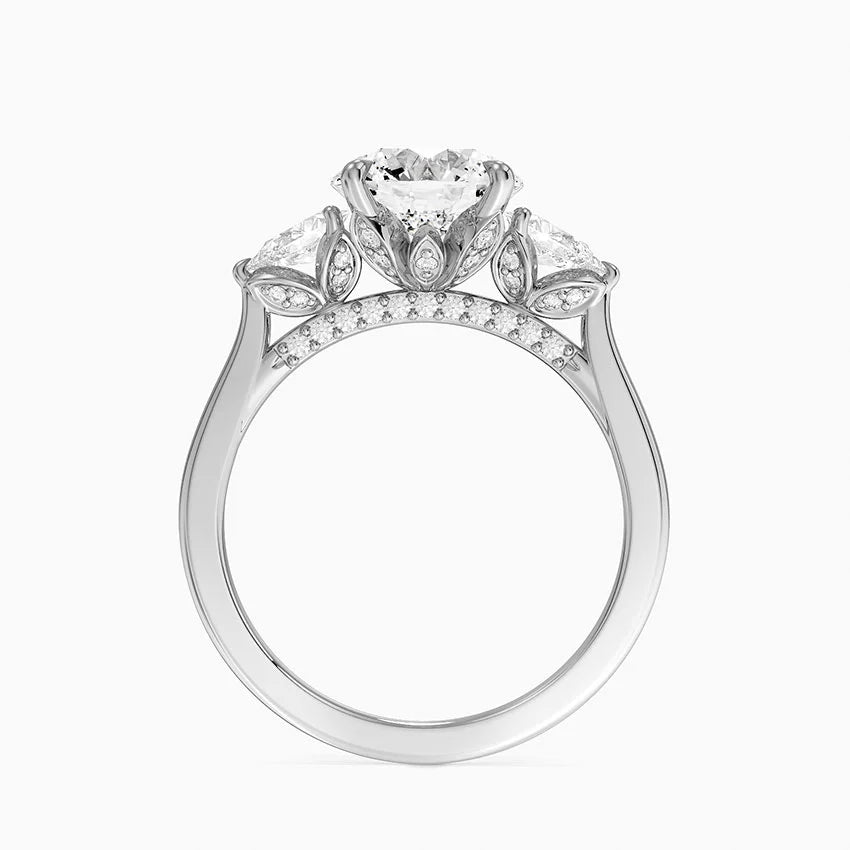 1.60 Carat Princess Halo Design Solitaire Lab Diamond Ring 18K - Florina