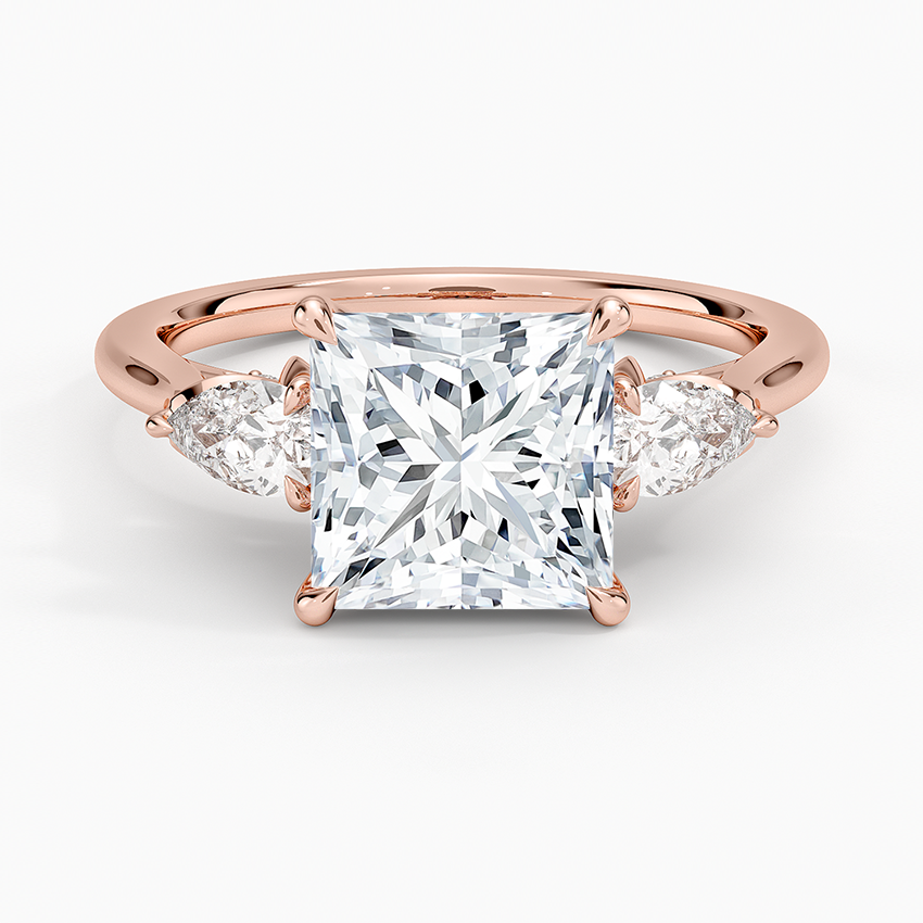 1.60 Carat Princess Halo Design Solitaire Lab Diamond Ring 18K - Florina