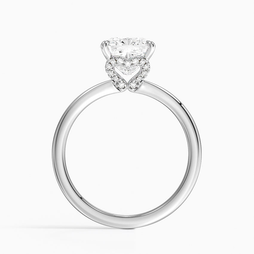 2.15 Cushion Kesim Hidden Halo Tasarım Tektaş Laboratuvar Pırlanta Yüzük - Vilora