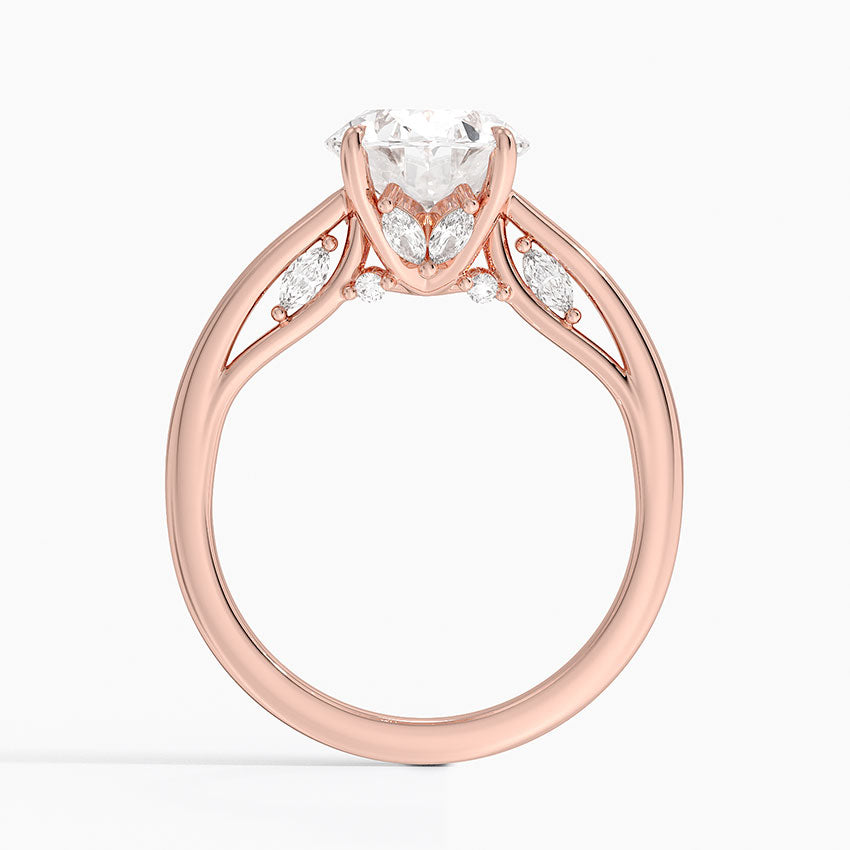 2.30 Oval Kesim Hidden Halo Tasarım Tektaş Laboratuvar Pırlanta Yüzük - Dalara