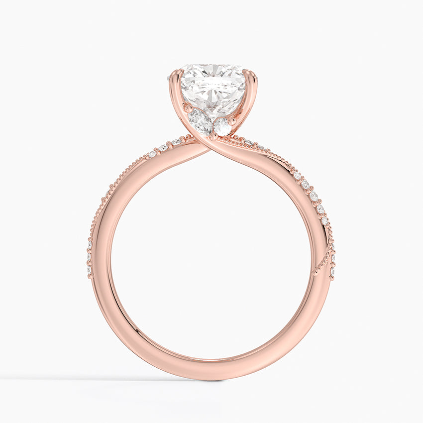 2.25 Karat Cushion Kesim Hidden Halo Tasarım Tektaş Laboratuvar Pırlanta Yüzük 18K - Melora