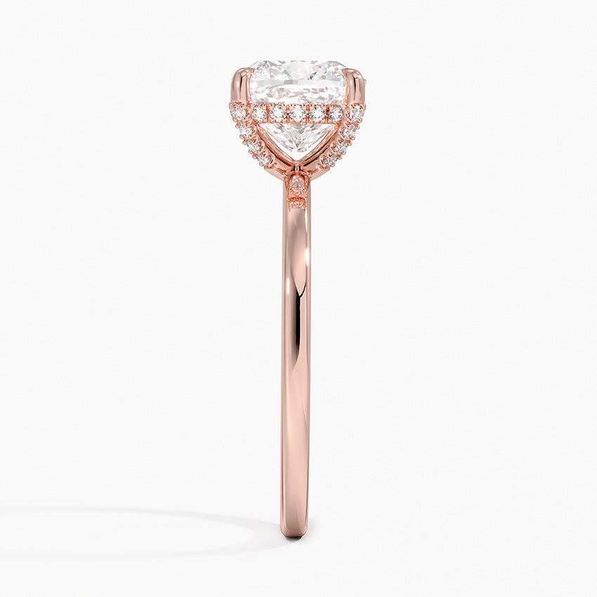 2.15 Karat Cushion Kesim Hidden Halo Tasarım Tektaş Laboratuvar Pırlanta Yüzük - Gilora - Bold Diamonds