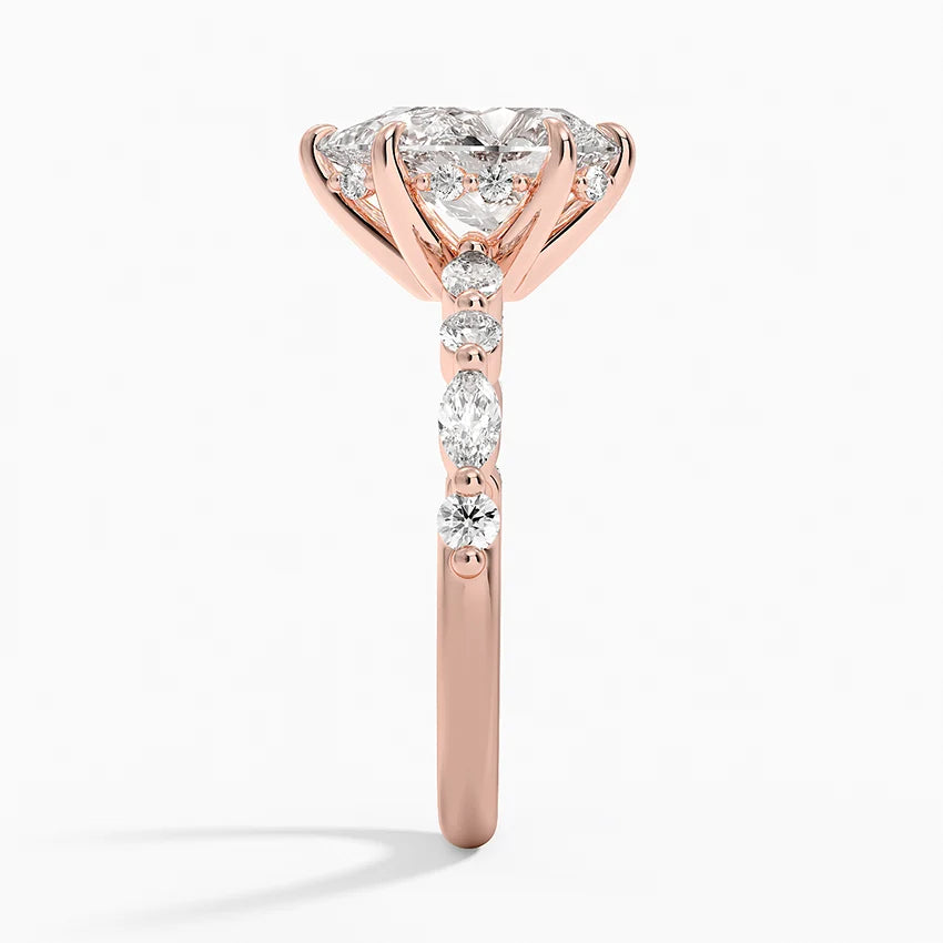 1.60 Carat Princess Halo Design Solitaire Lab Diamond Ring 18K - Florina