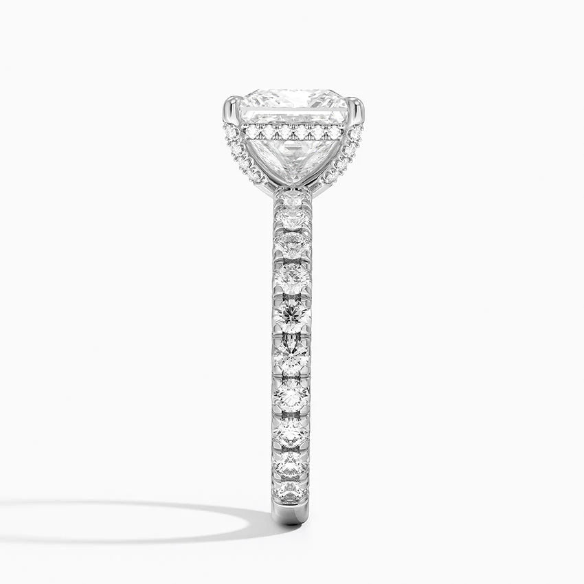 1.60 Carat Princess Halo Design Solitaire Lab Diamond Ring 18K - Florina