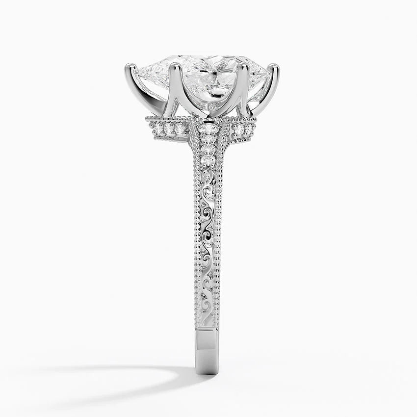 2.15 Damla Kesim Hidden Halo Tasarım Tektaş Laboratuvar Pırlanta Yüzük - Silora