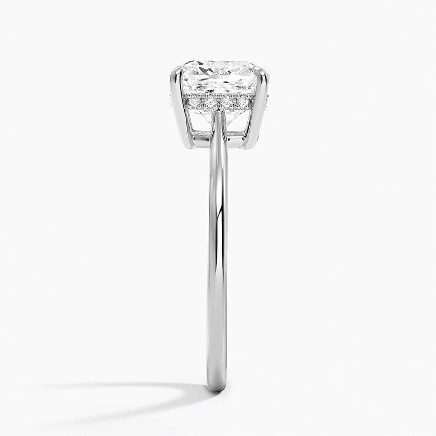 2.10 Karat Cushion Kesim Hidden Halo Tasarım Tektaş Laboratuvar Pırlanta Yüzük - Monaco