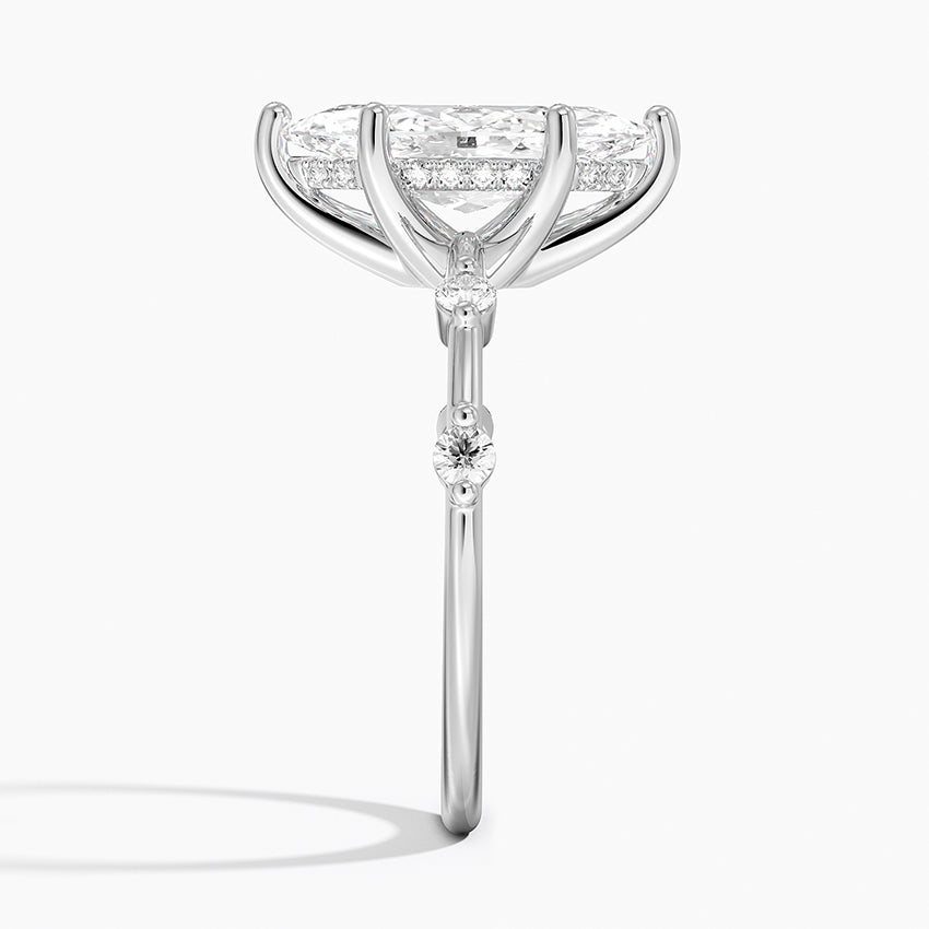 2.20 Karat Marquise Kesim Hidden Halo Tasarım Tektaş Laboratuvar Pırlanta Yüzük - Nice