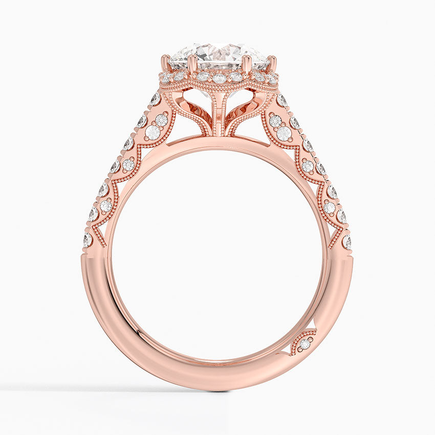 2.50 Hidden Halo Tasarım Tektaş Laboratuvar Pırlanta Yüzük 18K - Gilara