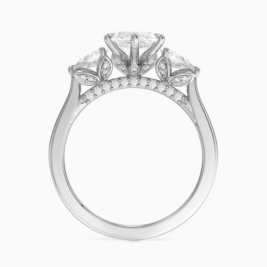 1.60 Carat Princess Halo Design Solitaire Lab Diamond Ring 18K - Florina