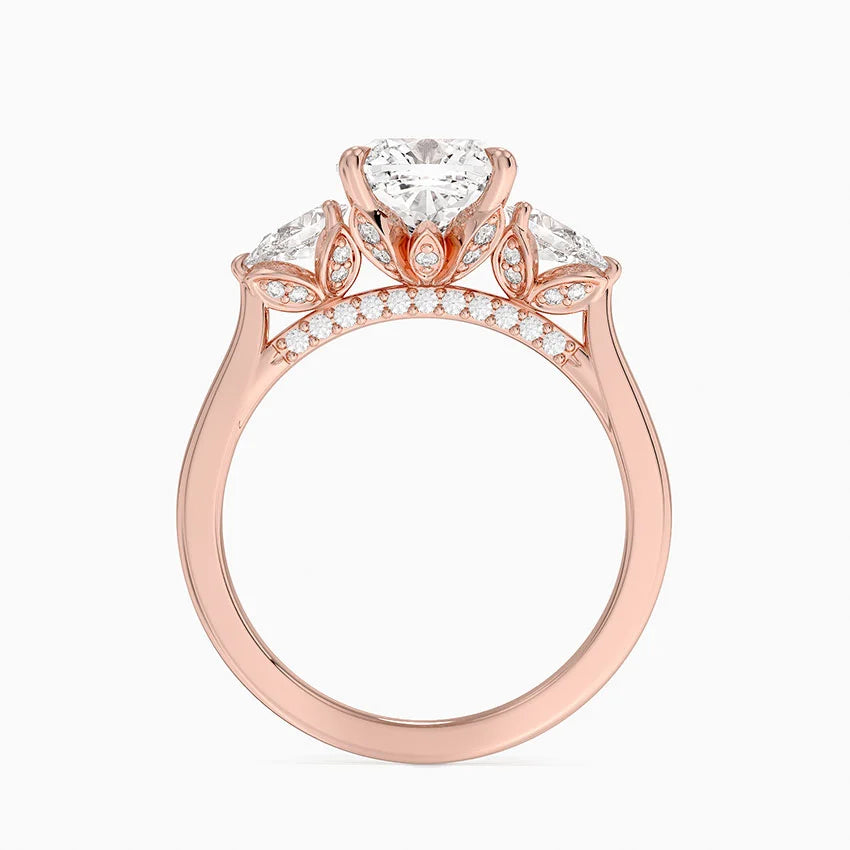 1.60 Carat Princess Halo Design Solitaire Lab Diamond Ring 18K - Florina