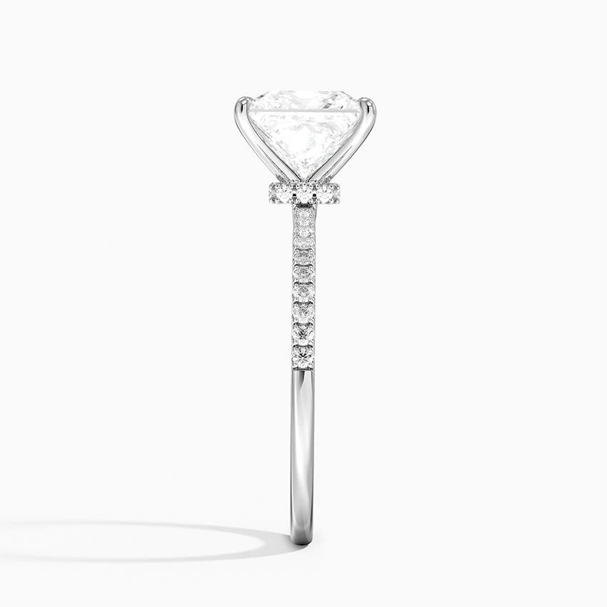 2.25 Karat Prenses Kesim Hidden Halo Tasarım Tektaş Laboratuvar Pırlanta Yüzük - Filora - Bold Diamonds