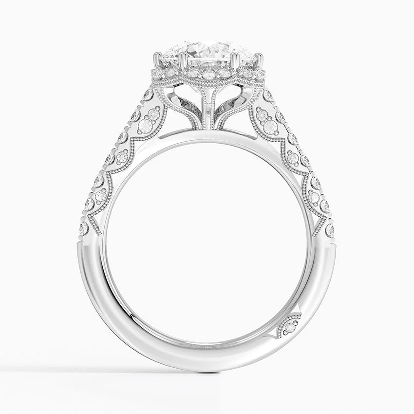 2.50 Hidden Halo Tasarım Tektaş Laboratuvar Pırlanta Yüzük 18K - Gilara