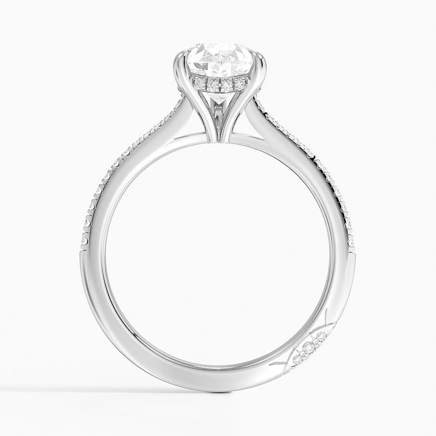 1.60 Carat Princess Halo Design Solitaire Lab Diamond Ring 18K - Florina