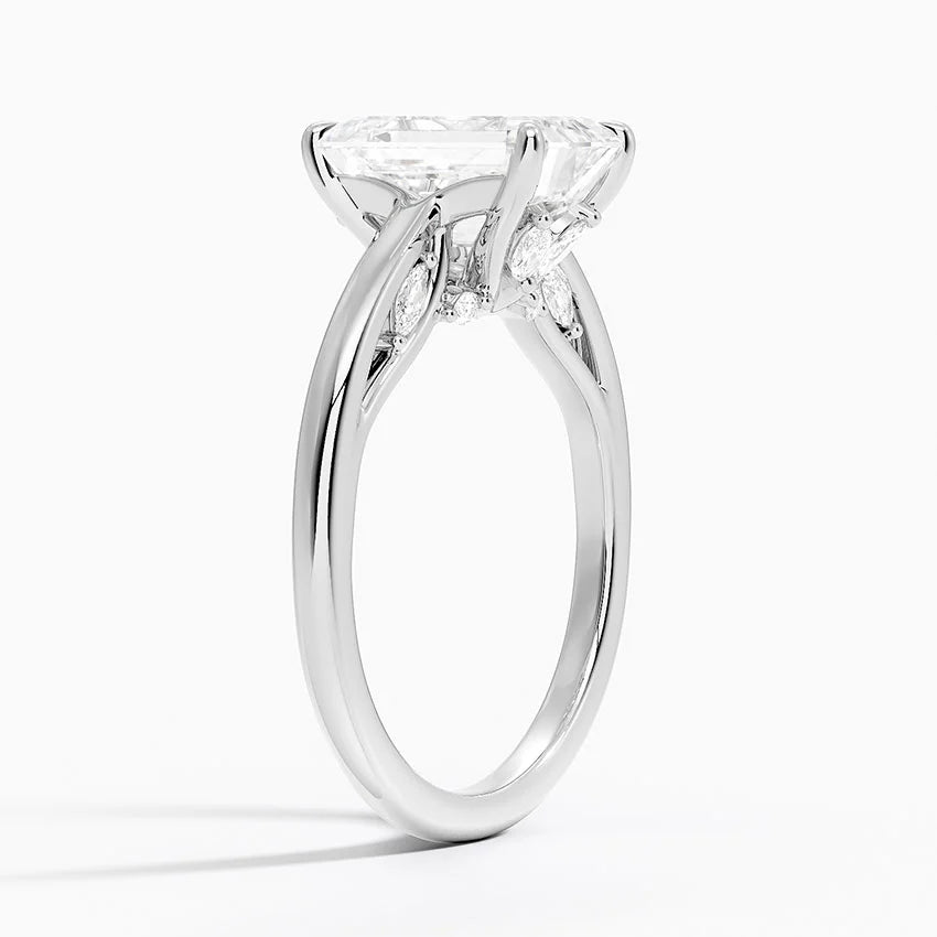 2.30 Karat Emerald Kesim Hidden Halo Tasarım Tektaş Laboratuvar Pırlanta Yüzük - Salzburg
