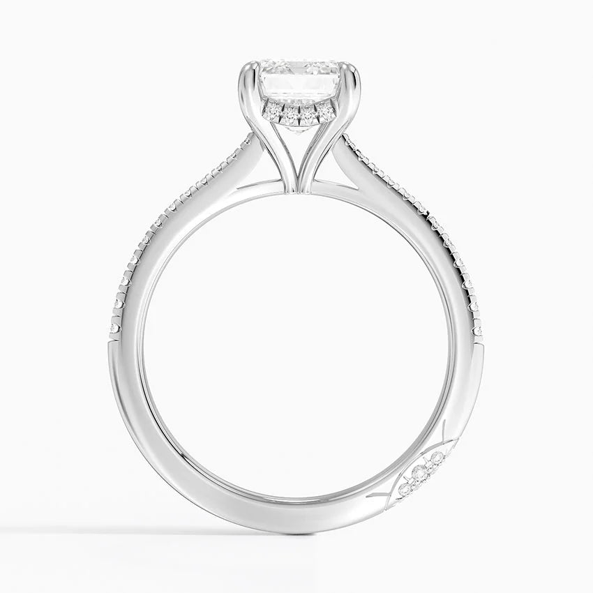 1.60 Carat Princess Halo Design Solitaire Lab Diamond Ring 18K - Florina