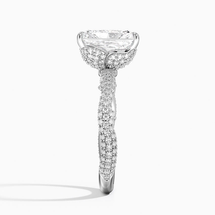 2.75 Karat Radiant Kesim Hidden Halo Tasarım Tektaş Laboratuvar Pırlanta Yüzük - Sorrento
