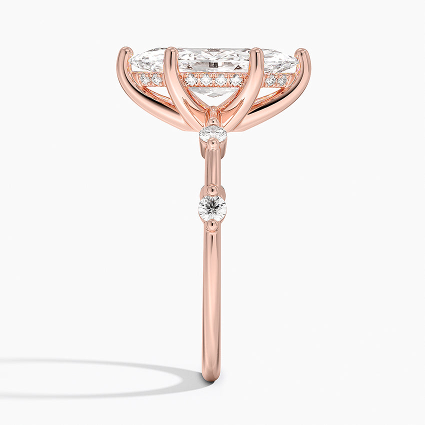2.20 Karat Marquise Kesim Hidden Halo Tasarım Tektaş Laboratuvar Pırlanta Yüzük - Nice