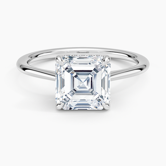 2.10 Karat Asscher Kesim Hidden Halo Tasarım Tektaş Laboratuvar Pırlanta Yüzük - Monaco