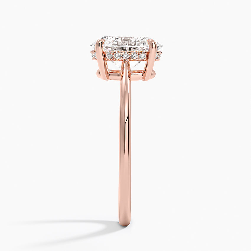 2.10 Karat Oval Kesim Hidden Halo Tasarım Tektaş Laboratuvar Pırlanta Yüzük - Monaco