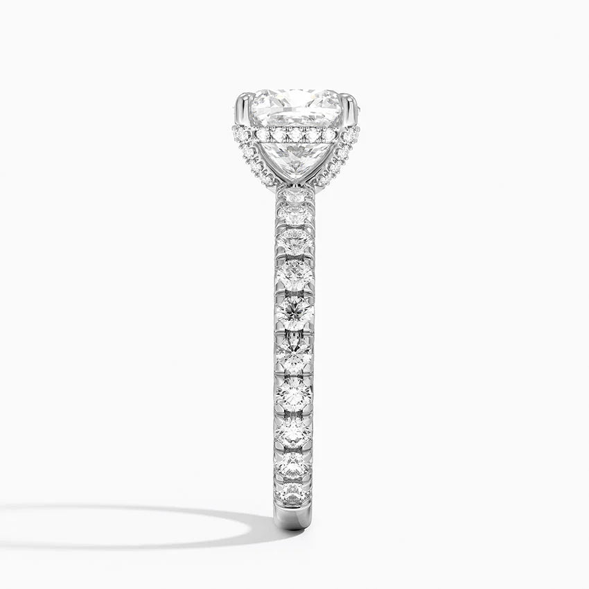 2.75 Karat Cushion Kesim Hidden Halo Tasarım Tektaş Laboratuvar Pırlanta Yüzük 18K - Selora - Bold Diamonds