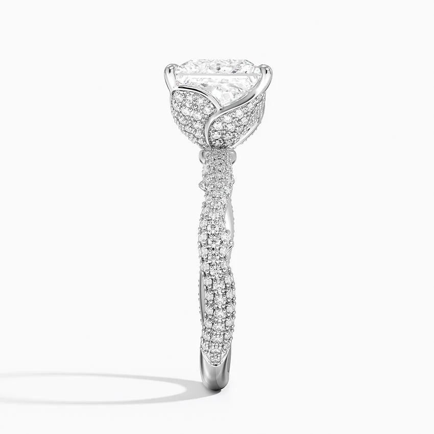2.75 Karat Prenses Kesim Hidden Halo Tasarım Tektaş Laboratuvar Pırlanta Yüzük - Sorrento