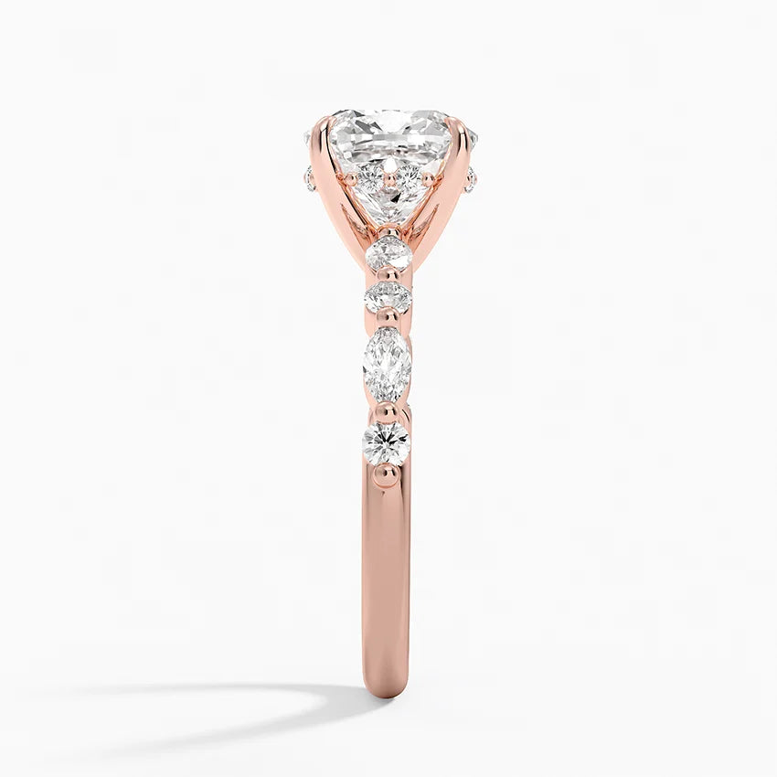 2.50 Karat Cushion Kesim Hidden Halo Tasarım Tektaş Laboratuvar Pırlanta Yüzük - Tokyo - Bold Diamonds