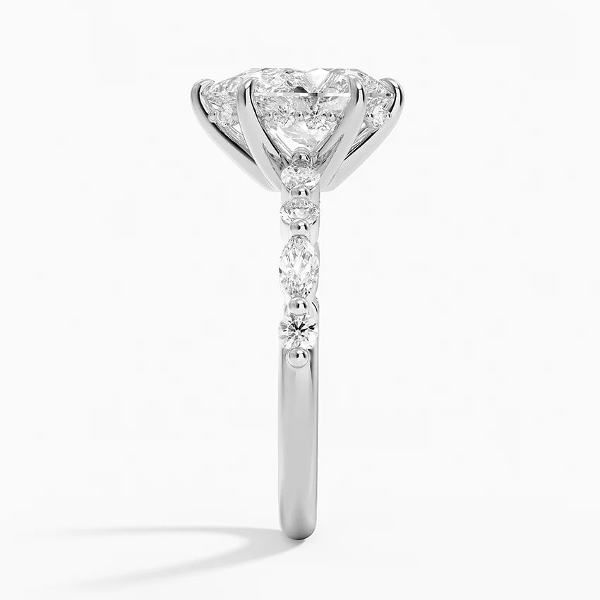 1.60 Carat Princess Halo Design Solitaire Lab Diamond Ring 18K - Florina