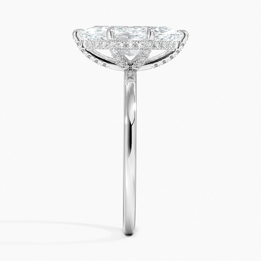 1.60 Carat Princess Halo Design Solitaire Lab Diamond Ring 18K - Florina