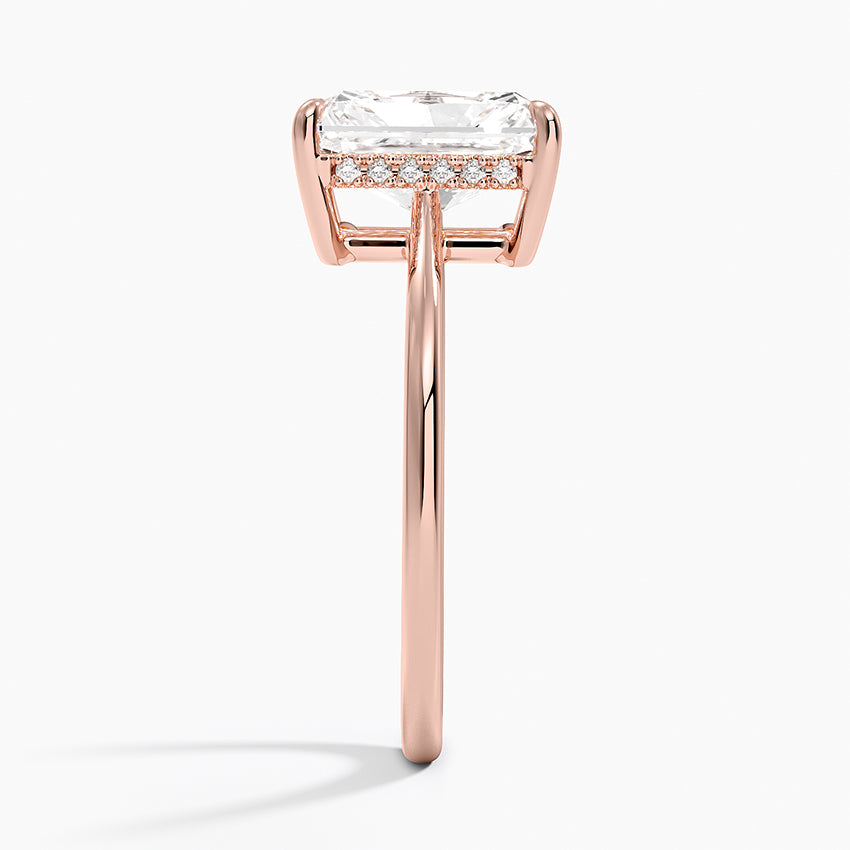 2.10 Radiant Kesim Hidden Halo Tasarım Tektaş Laboratuvar Pırlanta Yüzük - Tilora