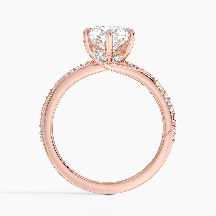 2.25 Karat Damla Kesim Hidden Halo Tasarım Tektaş Laboratuvar Pırlanta Yüzük 18K - Melora - Bold Diamonds