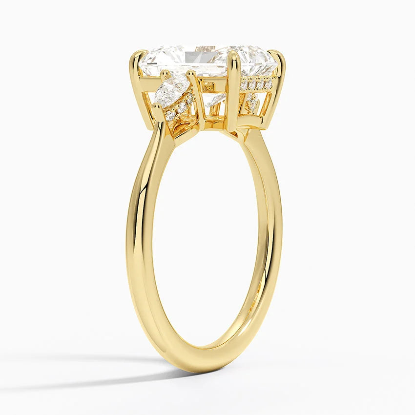 2.50 Karat Radiant Kesim Hidden Halo Tasarım Tektaş Laboratuvar Pırlanta Yüzük - Madrid