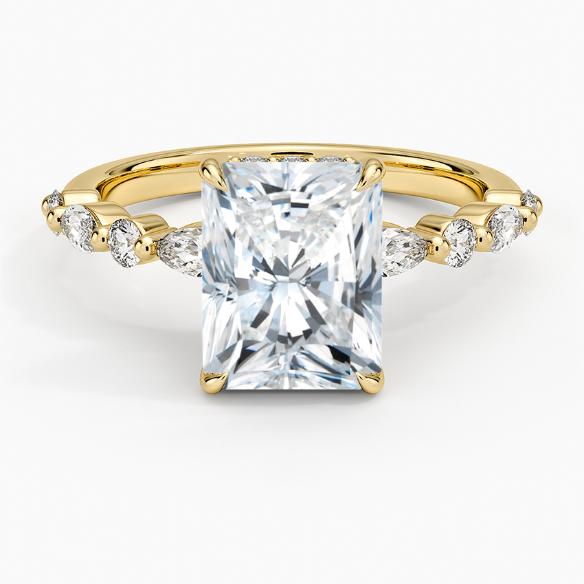 2.50 Karat Radiant Kesim Hidden Halo Tasarım Tektaş Laboratuvar Pırlanta Yüzük - Tokyo - Bold Diamonds