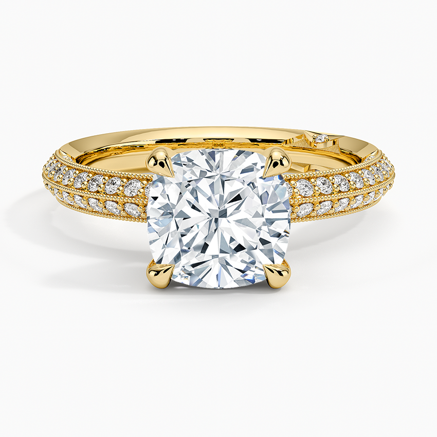 2.50 Cushion Kesim Yarım Tur Tasarım Tektaş Laboratuvar Pırlanta Yüzük - Selara