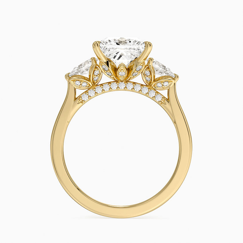 1.60 Carat Princess Halo Design Solitaire Lab Diamond Ring 18K - Florina