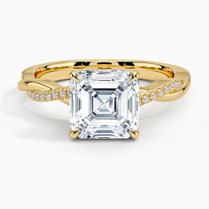 2.25 Karat Asscher Kesim Hidden Halo Tasarım Tektaş Laboratuvar Pırlanta Yüzük - Riga