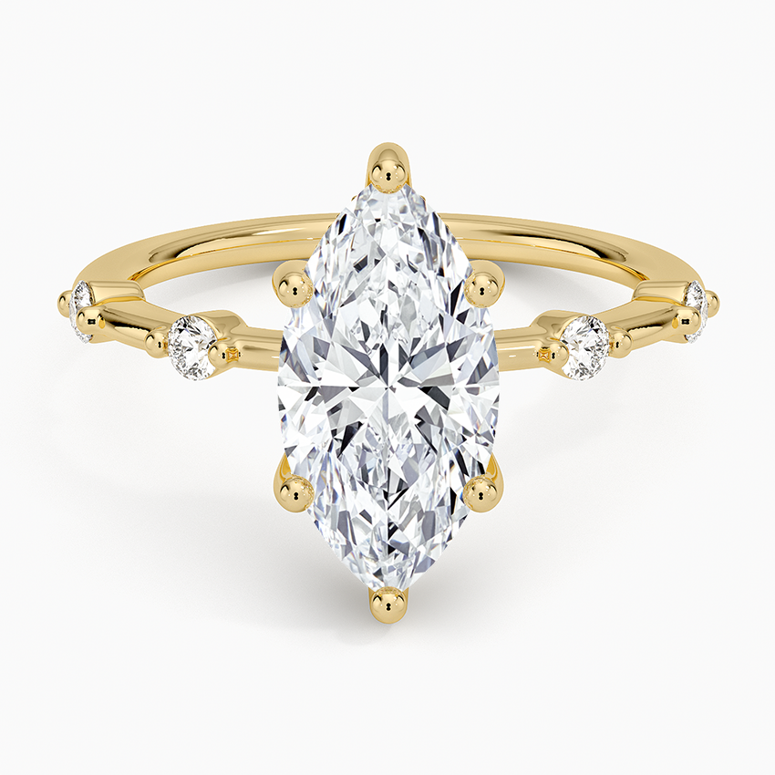 2.20 Karat Marquise Kesim Hidden Halo Tasarım Tektaş Laboratuvar Pırlanta Yüzük - Nice