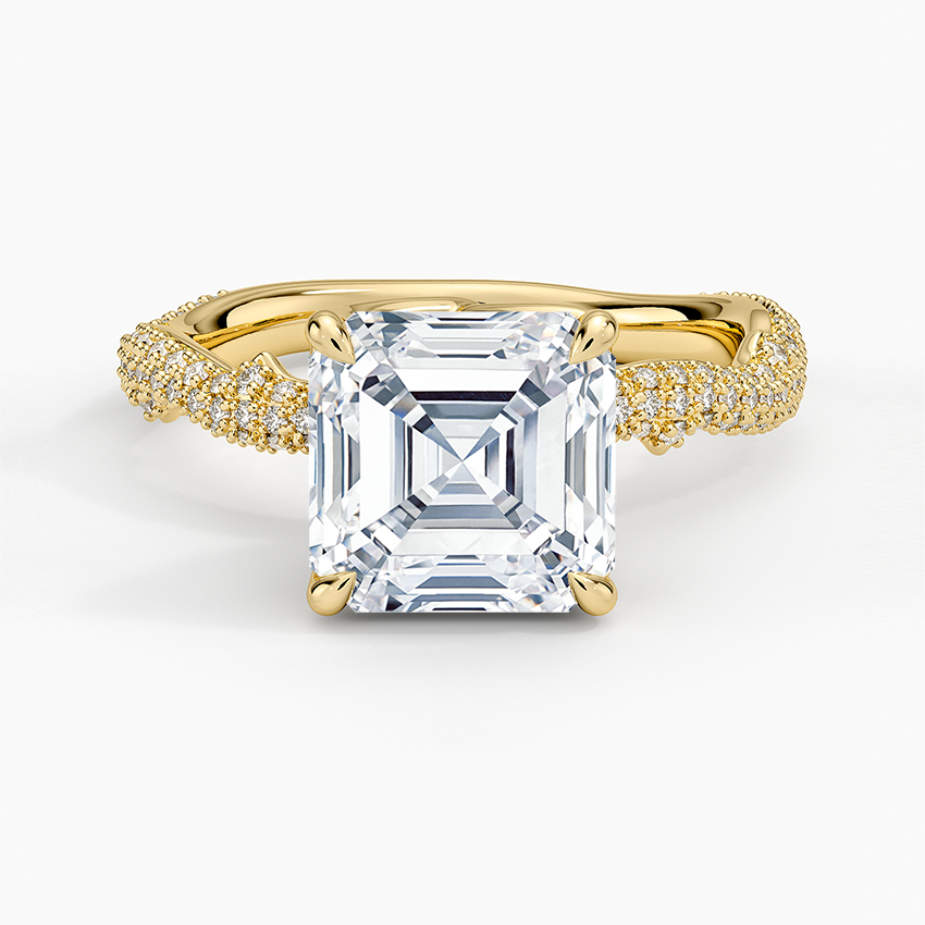 2.75 Karat Asscher Kesim Hidden Halo Tasarım Tektaş Laboratuvar Pırlanta Yüzük - Sorrento