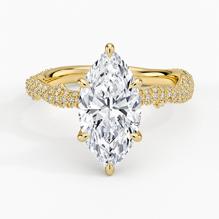2.75 Karat Marquise Kesim Hidden Halo Tasarım Tektaş Laboratuvar Pırlanta Yüzük - Sorrento