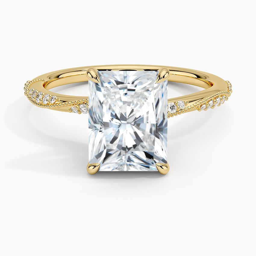 2.25 Karat Radiant Kesim Hidden Halo Tasarım Tektaş Laboratuvar Pırlanta Yüzük 18K - Melora