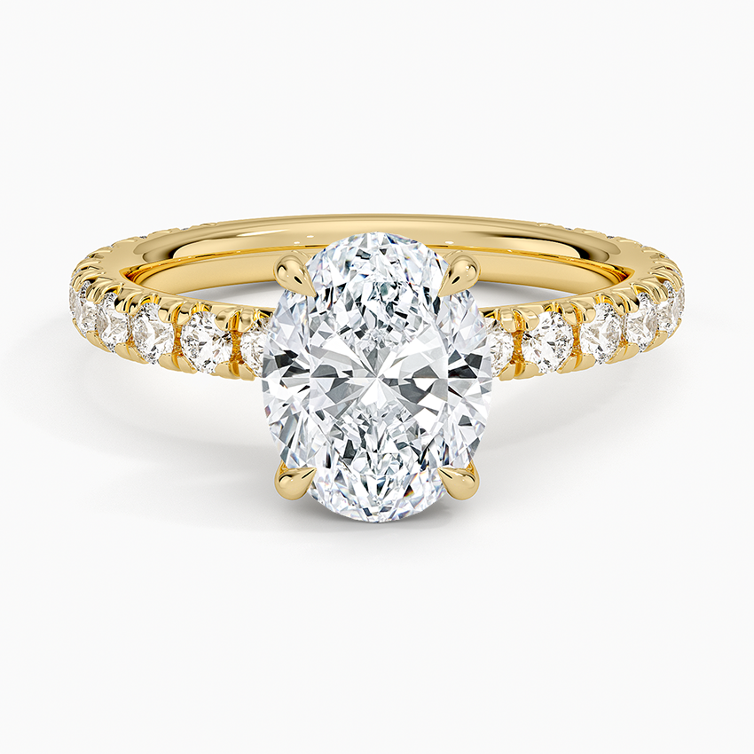 2.75 Karat Oval Kesim Hidden Halo Tasarım Tektaş Laboratuvar Pırlanta Yüzük 18K - Selora - Bold Diamonds
