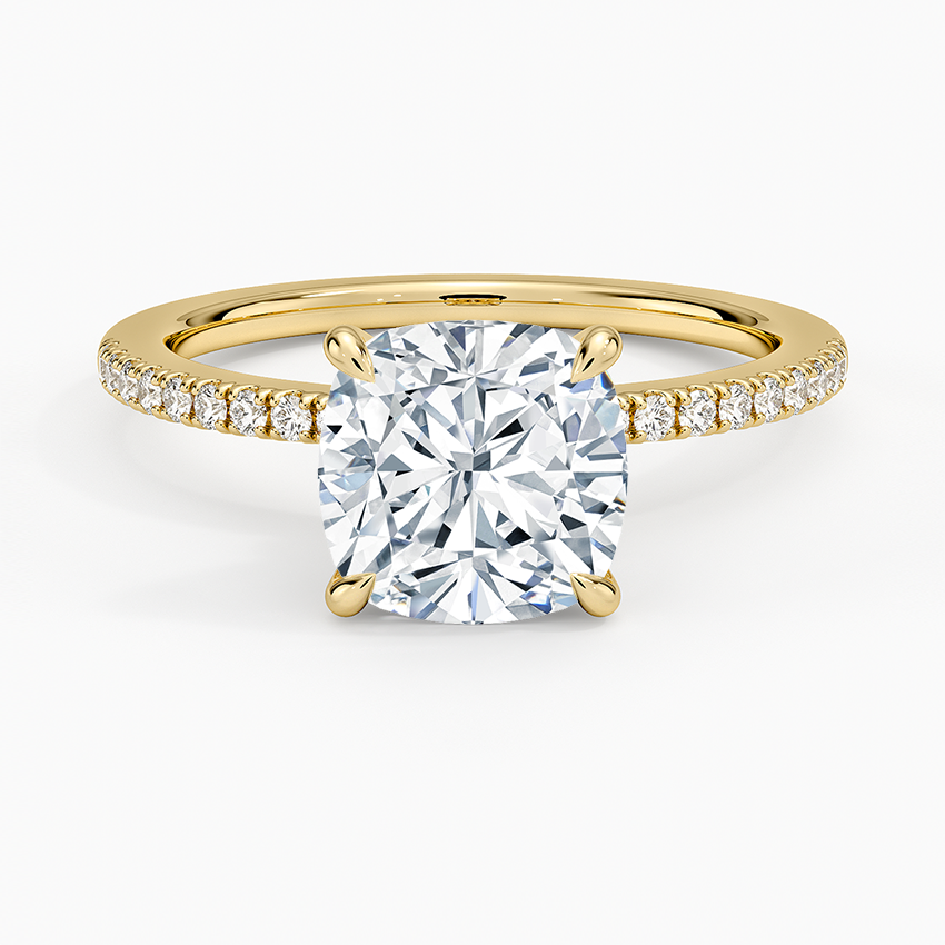 2.25 Karat Cushion Kesim Hidden Halo Tasarım Tektaş Laboratuvar Pırlanta Yüzük - Filora - Bold Diamonds