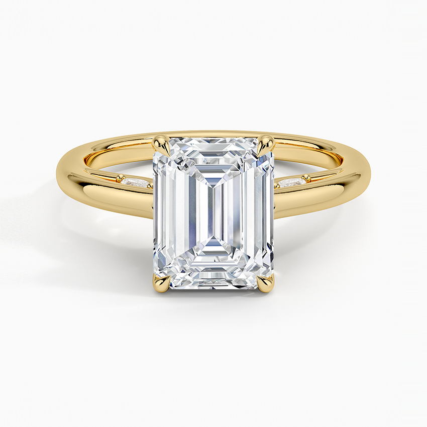 2.30 Karat Emerald Kesim Hidden Halo Tasarım Tektaş Laboratuvar Pırlanta Yüzük - Salzburg