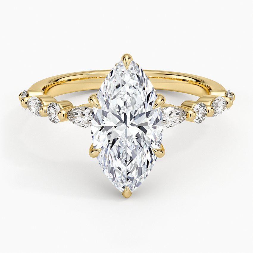 2.50 Karat Marqiuse Kesim Hidden Halo Tasarım Tektaş Laboratuvar Pırlanta Yüzük - Tokyo - Bold Diamonds