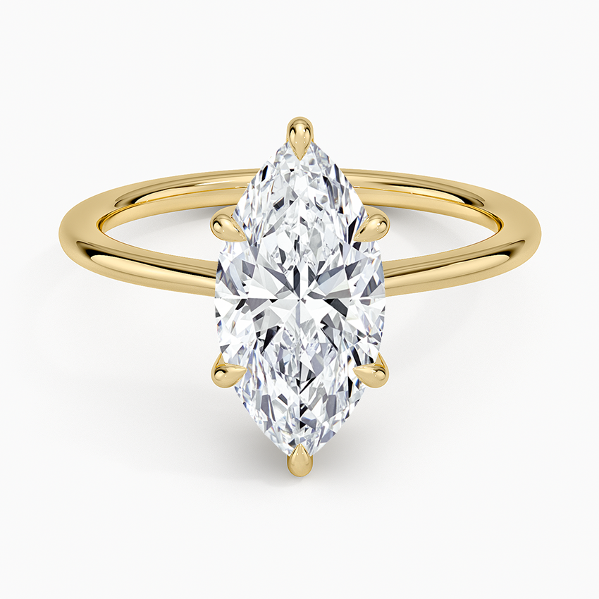 2.10 Karat Marquise Kesim Hidden Halo Tasarım Tektaş Laboratuvar Pırlanta Yüzük - Monaco