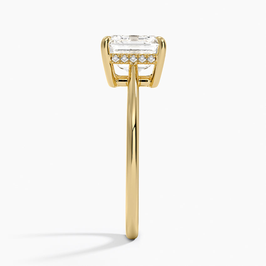 2.10 Karat Asscher Kesim Hidden Halo Tasarım Tektaş Laboratuvar Pırlanta Yüzük - Monaco