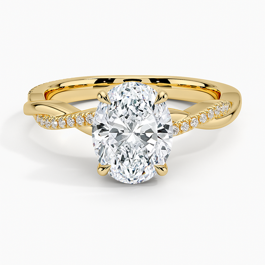 2.25 Karat Oval Kesim Hidden Halo Tasarım Tektaş Laboratuvar Pırlanta Yüzük 18K - Talora