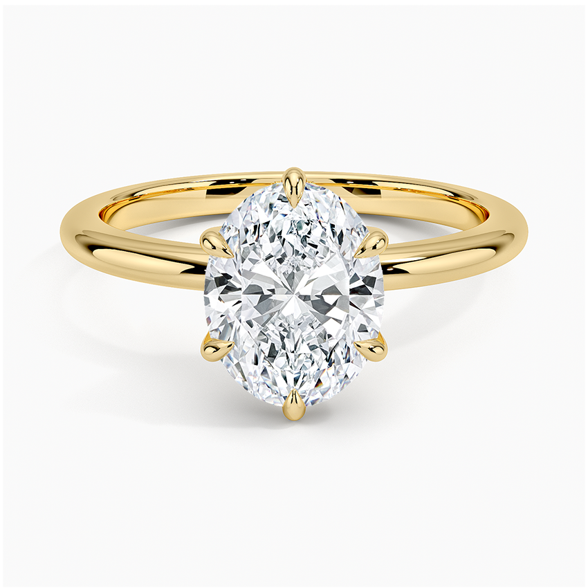 2.10 Oval Kesim Hidden Halo Tasarım Tektaş Laboratuvar Pırlanta Yüzük - Eylora