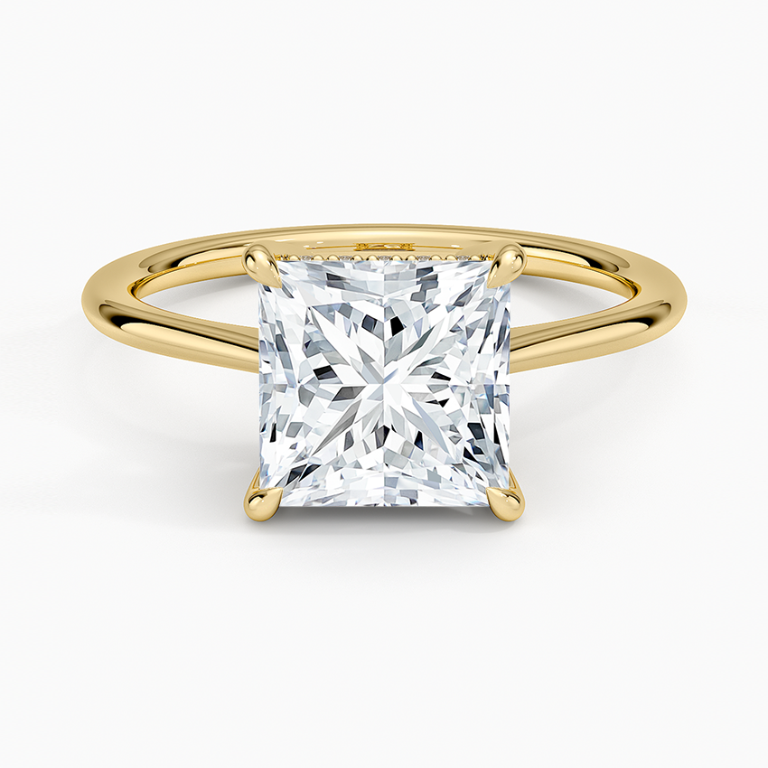 2.10 Prenses Kesim Hidden Halo Tasarım Tektaş Laboratuvar Pırlanta Yüzük - Monaco