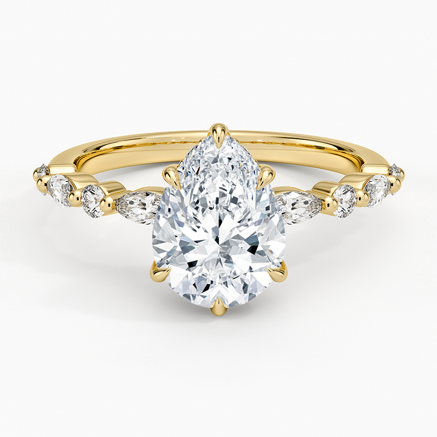 2.50 Karat Damla Kesim Hidden Halo Tasarım Tektaş Laboratuvar Pırlanta Yüzük - Tokyo - Bold Diamonds